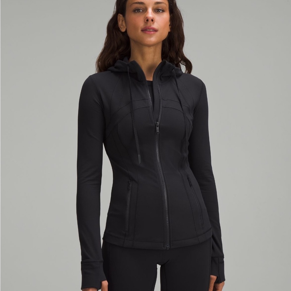 Black Lululemon defined jacket with hood